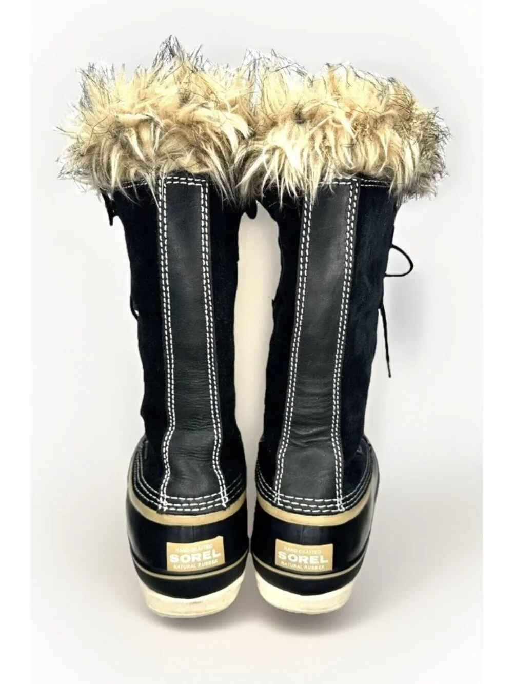 Sorel Joan Of Arctic Womens 7 Black Waterproof Insulated Snow Boots Faux Fur